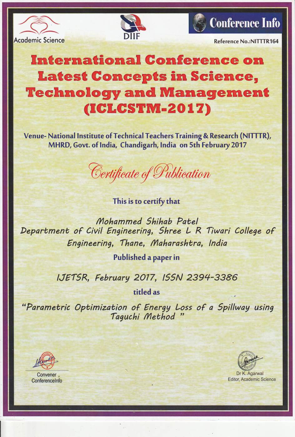 International Conference on Latest Concepts in Science, Technology and Management (ICLCSTM)